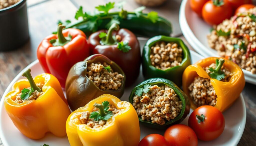 Ground Turkey Stuffed Vegetables