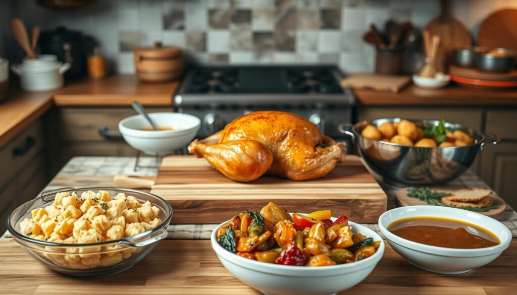 Homemade Chicken and Dressing Assembly