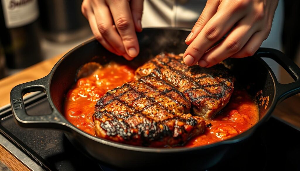 Steak Pizzaiola Cooking Technique