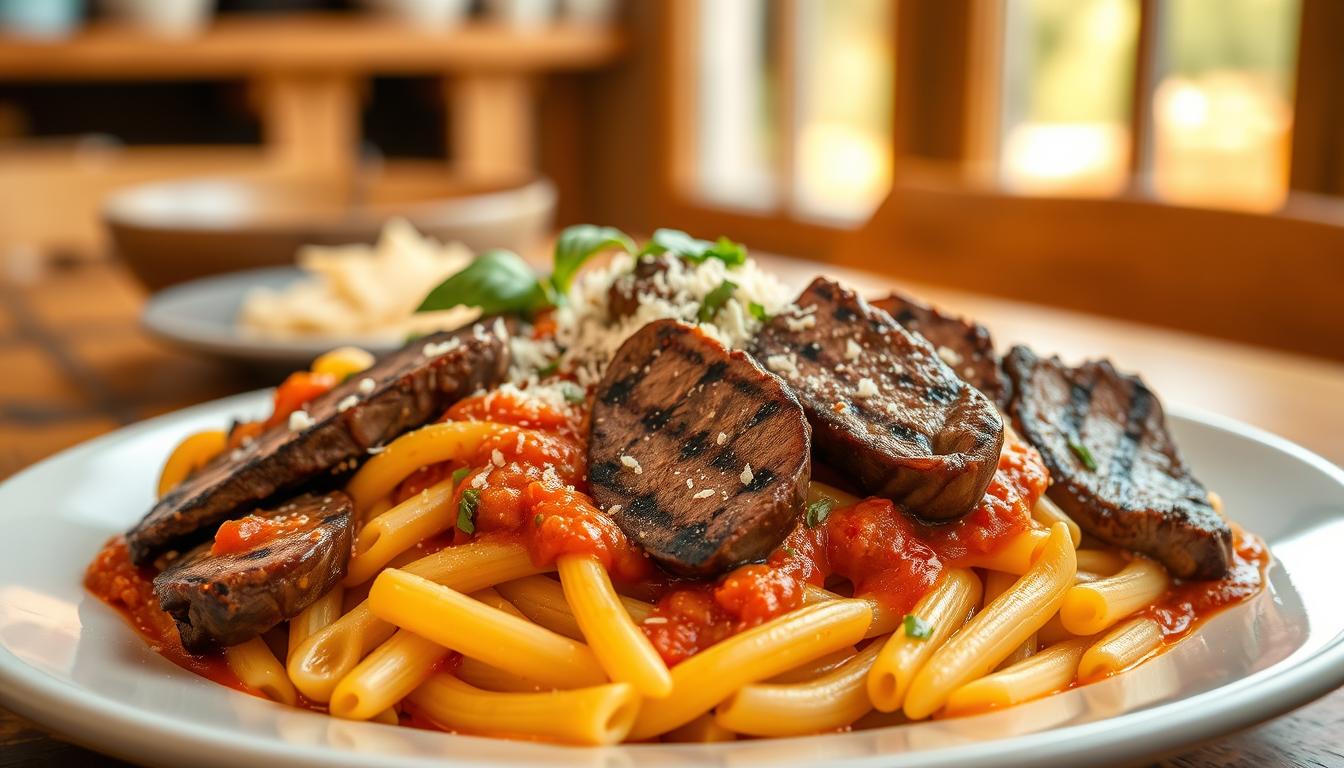 beef steak pasta