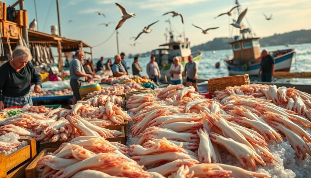 Fresh Squid Steak Marketplace